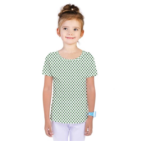 Shamrock 2-tone Green On White St Patrick’s Day Clover Kids  One Piece Tee by PodArtist