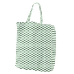 Shamrock 2-tone Green On White St Patrick’s Day Clover Giant Grocery Zipper Tote by PodArtist