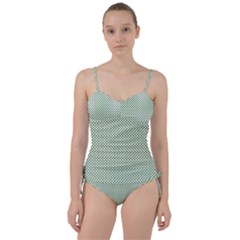 Shamrock 2-tone Green On White St Patrick’s Day Clover Sweetheart Tankini Set by PodArtist