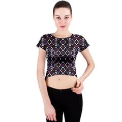 Futuristic Geometric Pattern Crew Neck Crop Top by dflcprints