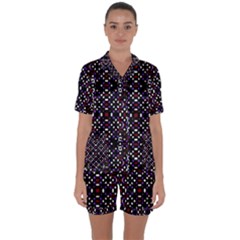 Futuristic Geometric Pattern Satin Short Sleeve Pyjamas Set by dflcprints