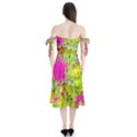 Colored Plants Photo Shoulder Tie Bardot Midi Dress View2