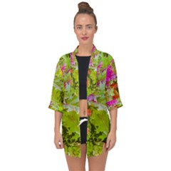 Colored Plants Photo Open Front Chiffon Kimono by dflcprints