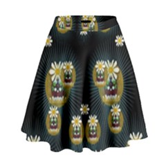 Bats In Caves In Spring Time High Waist Skirt by pepitasart