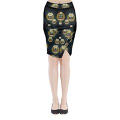 Bats In Caves In Spring Time Midi Wrap Pencil Skirt by pepitasart