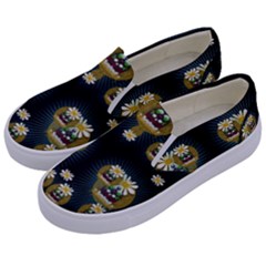 Bats In Caves In Spring Time Kids  Canvas Slip Ons by pepitasart