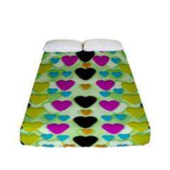Summer Time In Lovely Hearts Fitted Sheet (Full/ Double Size)