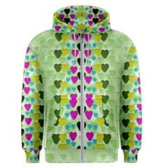 Summer Time In Lovely Hearts Men s Zipper Hoodie