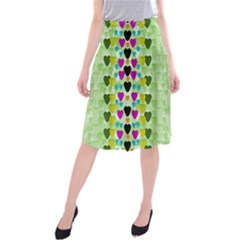 Summer Time In Lovely Hearts Midi Beach Skirt