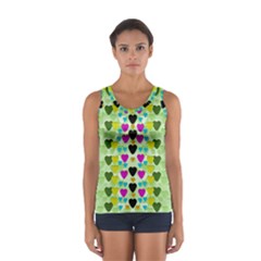 Summer Time In Lovely Hearts Sport Tank Top 