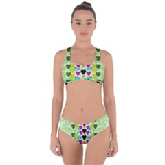 Summer Time In Lovely Hearts Criss Cross Bikini Set