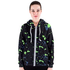 Dark Splatter Abstract Women s Zipper Hoodie by dflcprints