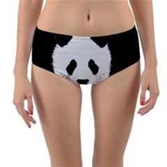 Panda  Reversible Mid-waist Bikini Bottoms by Valentinaart