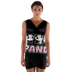 Panda  Wrap Front Bodycon Dress