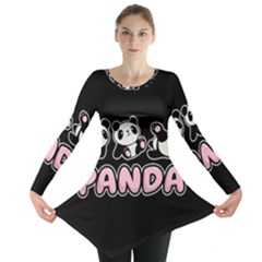 Panda  Long Sleeve Tunic  by Valentinaart