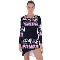 Panda  Asymmetric Cut-Out Shift Dress