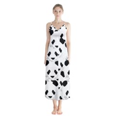 Panda Pattern Button Up Chiffon Maxi Dress by Valentinaart