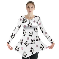 Panda Pattern Long Sleeve Tunic  by Valentinaart