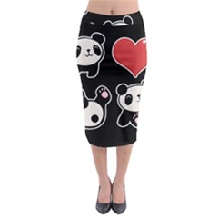 Panda Midi Pencil Skirt by Valentinaart