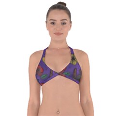 Flowers Halter Neck Bikini Top