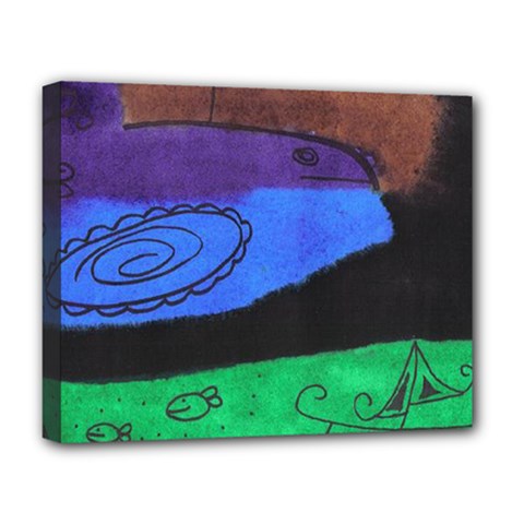 Purple Whale Deluxe Canvas 20  X 16  