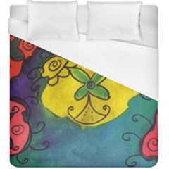 Cross Flowers Duvet Cover (king Size) by snowwhitegirl