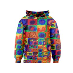 Water Color Eggs Tile Kids  Pullover Hoodie