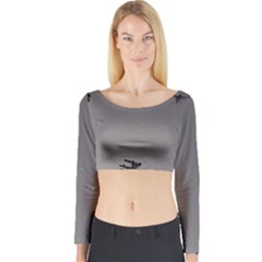 Stop Action Pigeon Long Sleeve Crop Top by snowwhitegirl