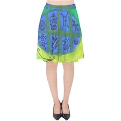 Window Egg Velvet High Waist Skirt