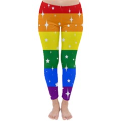 Sparkly Rainbow Flag Classic Winter Leggings by Valentinaart