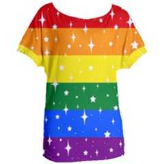 Sparkly Rainbow Flag Women s Oversized Tee