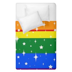 Sparkly Rainbow Flag Duvet Cover Double Side (single Size) by Valentinaart