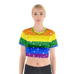 Sparkly Rainbow Flag Cotton Crop Top