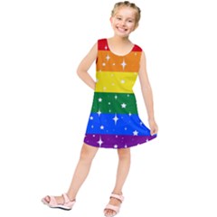 Sparkly Rainbow Flag Kids  Tunic Dress