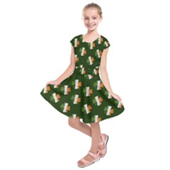 Irish Clover Kids  Short Sleeve Dress by Valentinaart