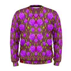 Roses Dancing On A Tulip Field Of Festive Colors Men s Sweatshirt by pepitasart