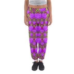 Roses Dancing On A Tulip Field Of Festive Colors Women s Jogger Sweatpants by pepitasart