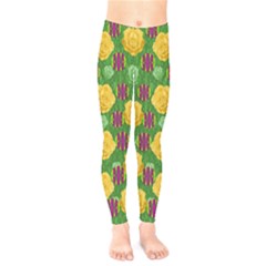 Roses Dancing On  Tulip Fields Forever Kids  Legging by pepitasart