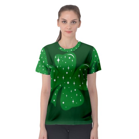 Sparkly Clover Women s Sport Mesh Tee by Valentinaart