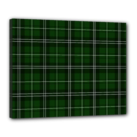 Green Plaid Pattern Canvas 20  x 16 