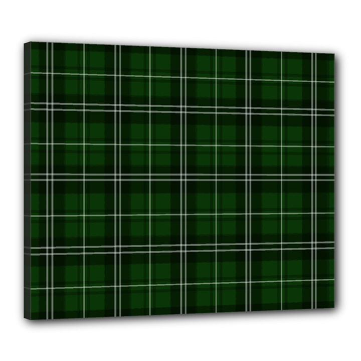 Green Plaid Pattern Canvas 24  x 20 