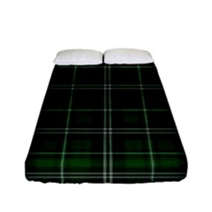 Green Plaid Pattern Fitted Sheet (full/ Double Size) by Valentinaart