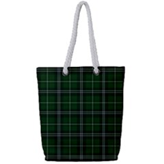 Green Plaid Pattern Full Print Rope Handle Tote (small) by Valentinaart
