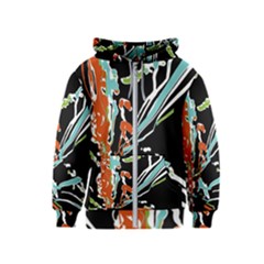 Multicolor Abstract Design Kids  Zipper Hoodie by dflcprints