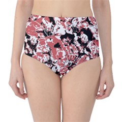 Textured Floral Collage High-Waist Bikini Bottoms