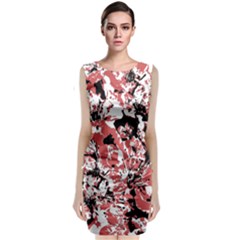 Textured Floral Collage Classic Sleeveless Midi Dress