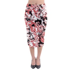 Textured Floral Collage Midi Pencil Skirt