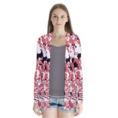 Textured Floral Collage Drape Collar Cardigan by dflcprints