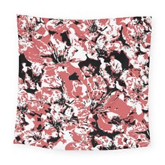 Textured Floral Collage Square Tapestry (Large)