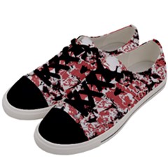 Textured Floral Collage Men s Low Top Canvas Sneakers